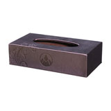 麥爾皮具 長方紙巾盒（紫色拉絲紋）